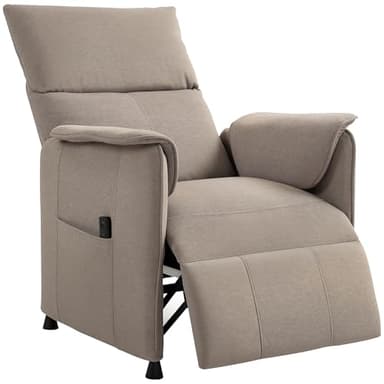 HOMCOM Fauteuil Relax électrique Fauteuil de Relaxation inclinable Ultra Silencieux avec Fonction mémoire, Repose-Pieds rétractable, télécommande, Chaise TV pour Chambre Bureau Home cinéma, Marron