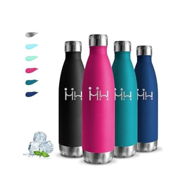 Gourde Isotherme, Gourde 500ml, Sans BPA, Gourdes Inox, 24h Froid & 12h Chaud, Gourdes Metal, Anti Fuite, Gourd Reutilisable, Double Vide, Bouteille d'eau pour École, Bureau, Camping, Voyage, Running
