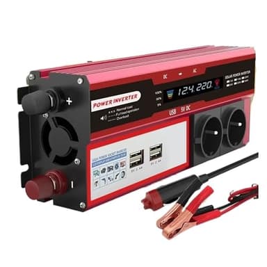 Convertisseur Onduleur 4000W 3000W pour Camping-Car Transformateur DC 12V vers AC 220V 230V avec 4 Prises USB UE Et Affichage LED Onduleur(4000W)