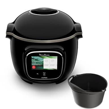 Moulinex Cookeo Touch Wifi Multicuiseur intelligent haute pression + moule à gâteaux 18 cm, 6 L, Ecran tactile, 250 recettes intégrées, Application Moulinex YY5297FB, Noir