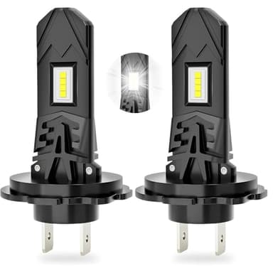 BIZOI Ampoules H7 LED 30W 10000LM, 6000K Lumière Blanche, 30000+ Heures de Durée de Vie, Ampoule LED H7 per Auto e Moto, Remplacement De La Lampe Halogène 1:1, Plug and Play, Lot de 2