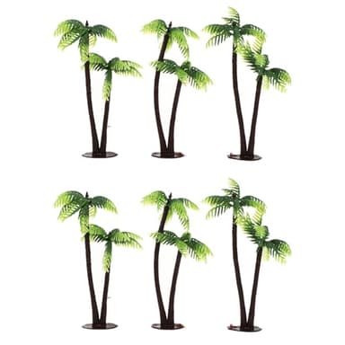 6 Pcs Arbre De Jardin Féerique Mini Arbres Tropicaux Palmiers Artificiels Aquarium Palmier Jungle Décorations De Gâteaux Petits Modèles d'arbre Diorama Réservoir De Tortue Bac À