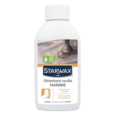 STARWAX - Détachant Rouille - Marbres et Pierre Naturelles - Nettoie et Elimine les Traces de Rouille - n'Altère pas - Fabriqué en France - 250ml