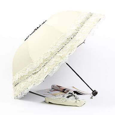 RWXCOW Ombrelle anti uv pliable femme 50 pliant Dentelle avec sac de rangement