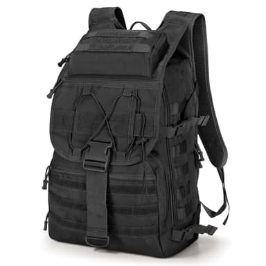 SHANNA Sac à Dos Militaire, 50L Grand Volume Sac à Dos Multifonction, Sacs Trekking Armée MOLLE Assaut Pack Combat Tactique pour La Randonnée en Plein Air Camping Pêche Chasse Sac D'urgence(Noir)