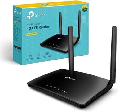 TP-Link Box 4G, Routeur 4G LTE 150Mbps WiFi N 300Mbps, 2 x SMA pour Antenne Externe, 4 Ports Ethernet, Antennes Amovibles, Modem Carte SIM pour Tout opérateur (TL-MR6400), Version 5