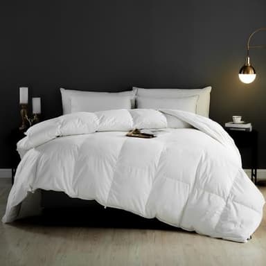 KUSNUG Couette 240x260 cm Coton Égyptien Mélangé, 100% Pur Duvet et Plumes 4 Saisons, Couettes pour Hotel de Luxe Anti Acariens, Naturelle Tempérée 2 Personnes,Oeko-Tex et RDS Certifié