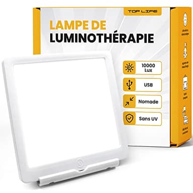 Lampe de Luminothérapie 10000 Lux - Plus d'Énergie Chaque Jour - Lumière Nomade à Spectre Complet - Améliore l'Humeur et le Moral