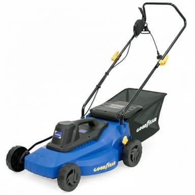 Goodyear - Tondeuse électrique 1800 W. Moteur 3200 TR/Min, 210-230 V. Tondeuse Filaire, Largeur de Coupe 40 cm. Dimensions 71 x 48 x 29 cm. Bac de ramassage de 35 litres.
