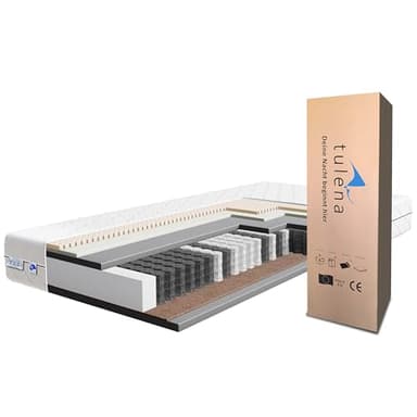 TULENA NOX Matelas 80 x 200 cm avec Mousse à mémoire de Forme et Latex| Matelas à Ressorts Ensachés | Fermeté H3 + H4 Confort Plus 24 cm d'Épaisseur | Enroulable réversible