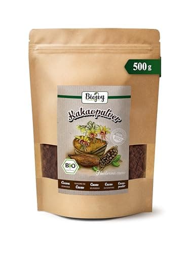 Biojoy Poudre de Cacao BIO (500 g), variété Criollo du Pérou, naturelle et sans sucre ajouté (Theobroma cacao)