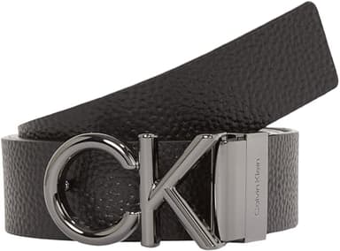 Calvin Klein Homme Ceinture Metal Bombe 3,5 cm Cuir, Marron (Black/Brown), 95 cm