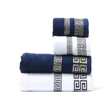 D.SIREZ Lot de 4 serviettes de toilette de luxe 100 % coton de luxe, super absorbantes. 460 g/m². 2 serviettes de bain et 2 essuie-mains