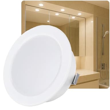 Sweet Led spot encastrable 12V ultra plat mini spots LED 3,5W spot encastrable IP44 pour meuble salle de bain salle d'eau spot de meuble blanc rond 3000K blanc chaud luminaire encastrable ⌀55-60mm
