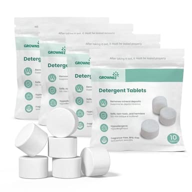 Grownsy Bloc Nettoyant pour Biberons, Compatible Avec le Lave Biberons Momcozy/Baby Brezza, Lot de 40 Tablettes de Nettoyage, Sans Parfum et Sans Danger pour Les Bébés