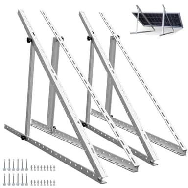 ECO-WORTHY Lot de 4 Support Panneau Solaire 114cm,Fixation Panneau Solaire Angle Réglable Support pour centrale électrique, balcon, angle réglable de 0 à 90°, 100 W-800 W, camping-car