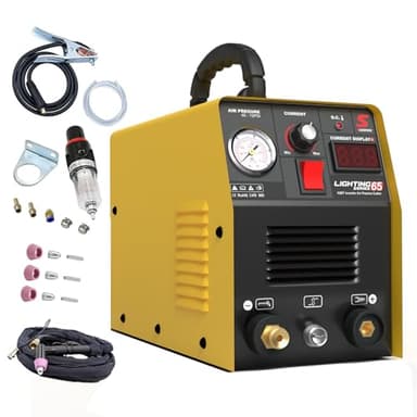 SUSEMSE Découpeur Plasma 65 Ampères IGBT Inverter Coupeur de Plasma - HF allumage, DC, 230 V, 20-65 A - avec buses plasma et Torche