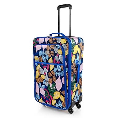 ITACA - Valise Souple Grande Taille à roulettes Ultra Légère Soute Avion 23kg Valises Moyenne Pas Cher XL., Bleu
