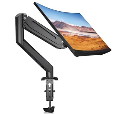 suptek Support Écran PC Moniteur, Bras de Moniteur Simple de 13-34 Pouces, Support de Bureau Réglable à Ressort à Gaz Capacité de Charge 2-12 kg, VESA 75/100 mm, Noir (MDXB)