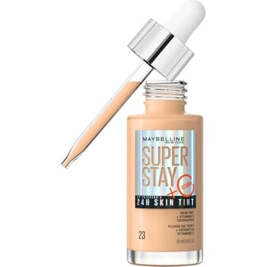 Maybelline New York - Fond de Teint Fluide - Glow & Soin de la Peau - À la Vitamine C - Longue Tenue 24H - Formule Vegan - Superstay Skin Tint - Teinte : 23 - 30 ml