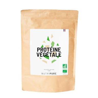 Nutripure | Protéine Vegan Bio | Neutre | Complément Alimentaire Sport & Musculation | Protéine Végétale de Pois et de Riz, BCAA, EAA | 750gr | 15 à 30 portions | Made in France