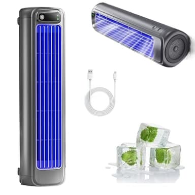 Nouveau Rafraichisseur D'Air Silencieux 2025- Rafraichisseur D'Air Portable Et Rechargeable, 3 Vitesses Et Silencieux, Batterie Longue DuréE, Petit, Refroidissement Efficace.