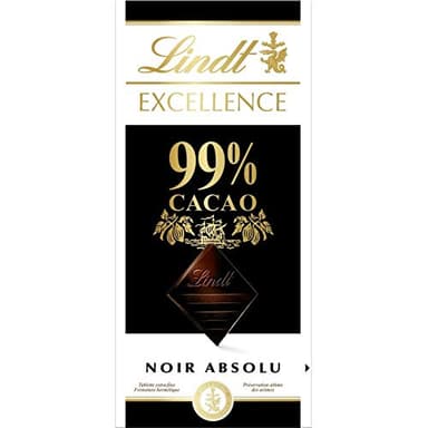 Lindt - Excellent Noir 99% Cacao 50G - Lot De 4 - Vendu Par Lot - Livraison Gratuite En France