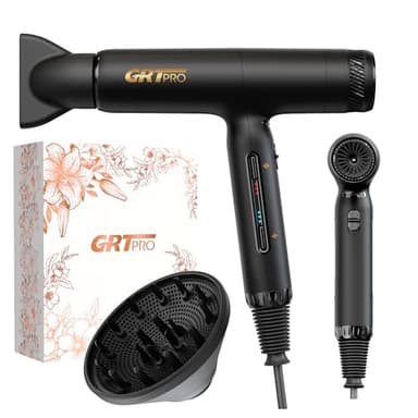 Seche Cheveux Professionnel 2200W Sèche Cheveux Ionique 200Millions D'ions Négatifs 100,000RPM 320g, Sèche-cheveux et accessoires, 4Températures et 3Vitesses pour les Familles
