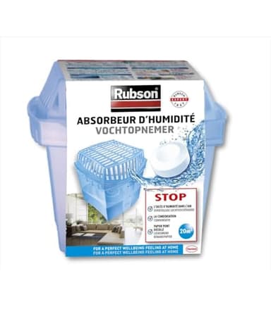 RUBSON absorbeur d'humidité "Basic" pour pièce de 20 m² - contient une recharge