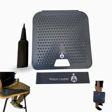 Maison Loupiot – Kit Équilibre Enfant | Coussin Gonflable de Concentration + Élastique de Chaise + Pompe | Aide TDAH, Posture, Gestion de l’Agitation et Attention (dès 3 Ans)