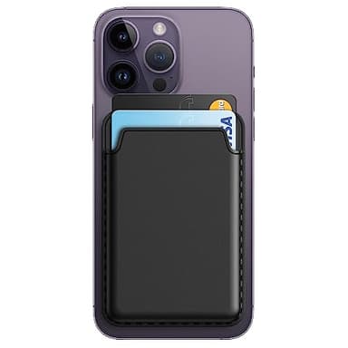 JETech Magnétique Portefeuille Compatible avec MagSafe pour iPhone 17/Air/16/15/14/13/12 Séries, pour Pixel 10 Séries, Porte-Cartes en PU, Stockez 1-2 Cartes (Noir)