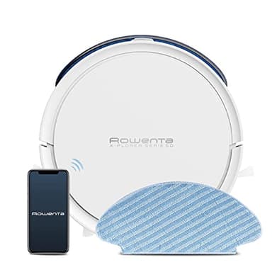 Rowenta X-Plorer Serie 50 Aspirateur robot laveur, Aspire et lave les sols, Navigation méthodique, Kit animal & allergie, Filtre haute efficacité, WiFi, App compatible assistant vocal RR7387WH