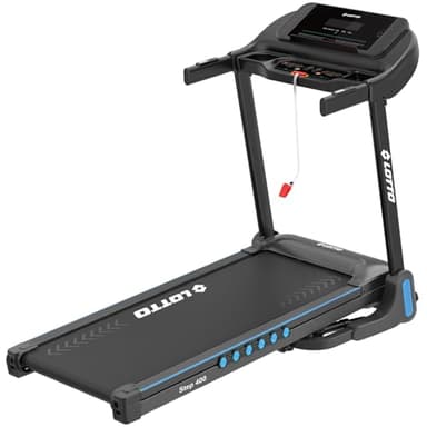 Tapis De Course Électrique Lotto Step 400 – 3 CV, 1–14 Km/h, Inclinaison Automatique 15 Niveaux, LED, Bluetooth, Pliable sur Vérin, Programmes, 105x41 Cm, 120 Kg Max