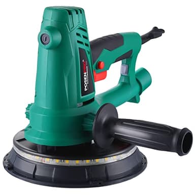 POSENPRO Ponceuse pour cloisons sèches, Ponceuse de plafond 750W, Vitesse variable 1.500-2.700 t/mn, aspiration réglable, lumière LED, Ponceuse murale et 6x papier abrasif