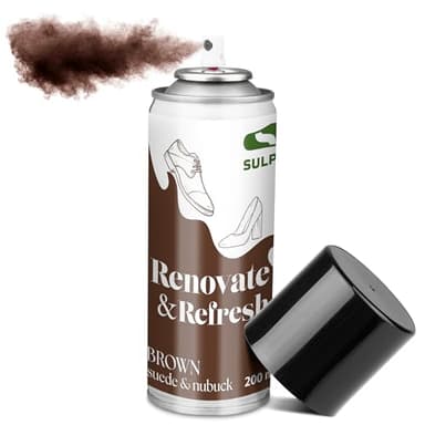 Sulpo Spray imperméabilisant pour chaussures 200 ml – Incolore, noir, marron – Nettoyant et entretien pour chaussures – Protection et nettoyage efficaces du daim, marron, 200 ml