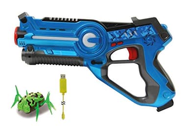 Jamara - Impulse Laser Bug Hunt Set Bleu/Vert -Technologie Laser Tag Infrarouge, Détection De Frappes À Haute Précision, 4 Types D'armes, Tirs Et Rechargements réalistes, Mode Démo, 410064