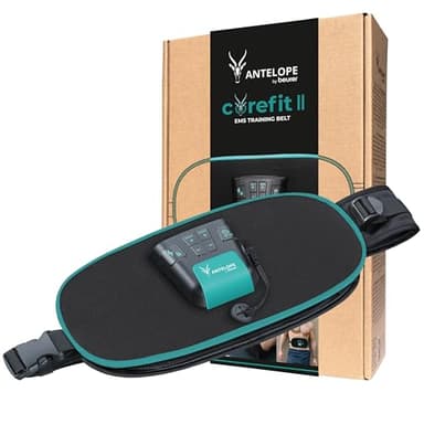 Beurer Corefit II by Antelope Ceinture d'entraînement, stimulation ciblée des muscles abdominaux et dorsaux, efficace pour la construction musculaire et la combustion des graisses, 9 programmes
