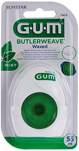 GUM butlerweave 1855 fil dentaire ciré menthe 55m