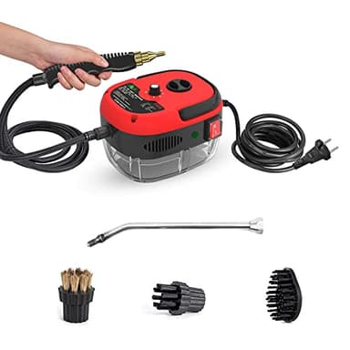 Andoer Nettoyeur vapeur, 2500W Nettoyeur vapeur portable à main - Machine de nettoyage à vapeur haute température et haute pression avec têtes de brosse pour meubles de cuisine, salle de bain, voiture