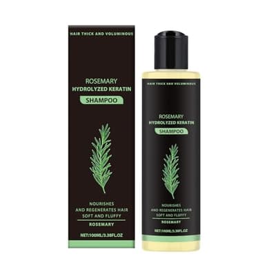 Organic Rosemary Shampoo, Shampooing à la kératine hydrolysée au romarin, shampooing au romarin biologique pour cheveux clairsemés pour femmes et hommes, nourrit et renforce les cheveux (1)