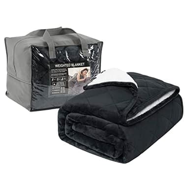 WOLTU Couverture Lestée, Couverture Pondérée 9kg, pour Dormir Plus Profondement, Double Face, en Flanelle et en Polaire Sherpa, 150x200 cm, Anthracite