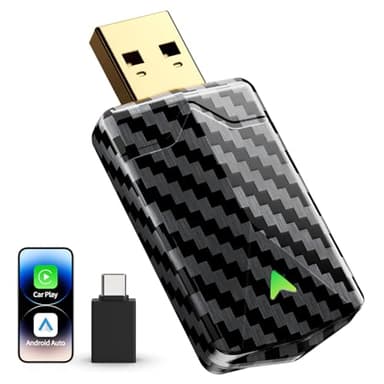 Adaptateur CarPlay sans Fil & Android Auto - Version 2025 Mini et Stable, Wi-FI Rapide, Compatible Voitures 2016+, iOS 10+ et Android 10+ - Conduite Connectée et Fluide (Charcoal)