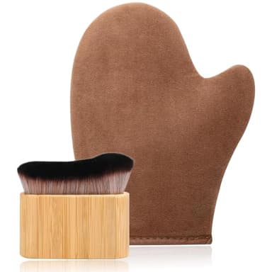 Gant et Brosse autobronzant Corps et Visage 2 en 1 Applicateur Autobronzant