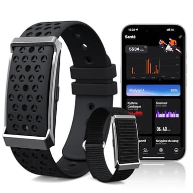 iSo Tech Bracelet Connecté sans Écran, Smartwatch Fitness Tracker Femme Homme avec Analyse IA, Suivi 24/7 Activité, Sommeil & Fréquence Cardiaque, Modes Multisports, Autonomie 35 Jours, Étanche IP68