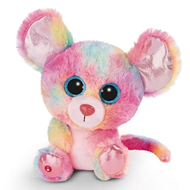 Doudou - Peluche GLUBSCHIS Souris Candypop 15cm, avec des Grands Yeux Scintillants
