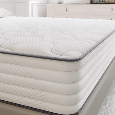 TXO Matelas 140x190 25 cm Épaisseur, Hybride Matelas à Ressorts ensachés, Durable et Antistatique Moyenne Ferme H3 Matelas en Design Ergonomique Soutien en 7 Zones, Certifié Oeko-Tex