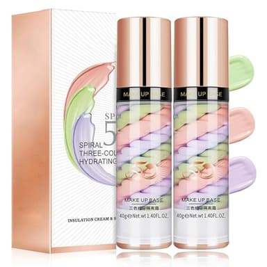2pcs Apprêt sans pores, sérum correcteur de couleur pour le visage, base de maquillage pour le visage, crème isolante, pores invisibles, contrôle de l'huile, fond de teint anti-cernes hydratant