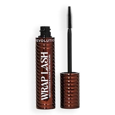 Revolution, Mascara Tubing Wrap Lash, Anti-Bavure et Résistant à l'Eau pour Longueur et Volume, Végan et Non Testé sur les Animaux, Brun, 8,5 ml