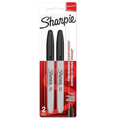 Sharpie marqueurs indélébiles | pointe fine | encre noir permanent | Lot de 2