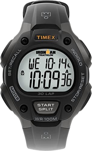 Timex -T5E901SU - Ironman Running 30 LAP - Montre Sport Homme - Quartz Digitale - Bracelet en résine Noir